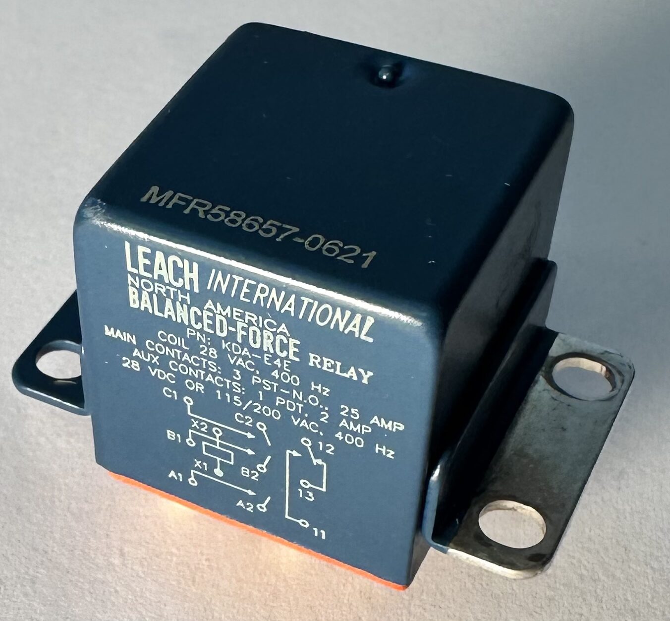 LEACH KDA-E4E Aircraft Relay | KDAE4E | 25A | NSN 5945-01-611-5911 | Tested Used - Image 4