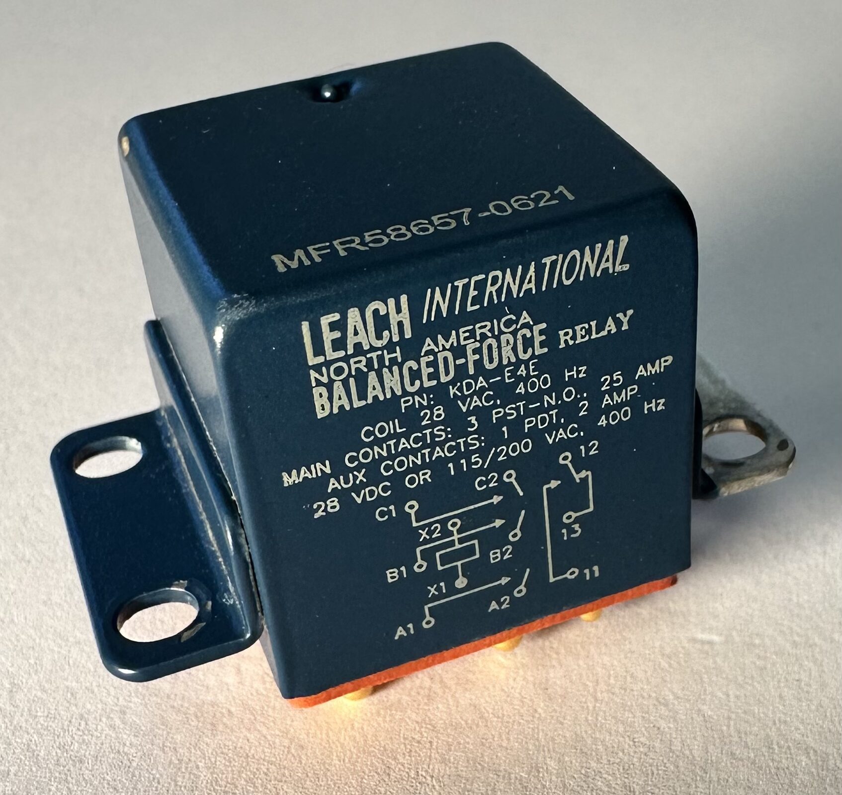 LEACH KDA-E4E Aircraft Relay | KDAE4E | 25A | NSN 5945-01-611-5911 | Tested Used - Image 3