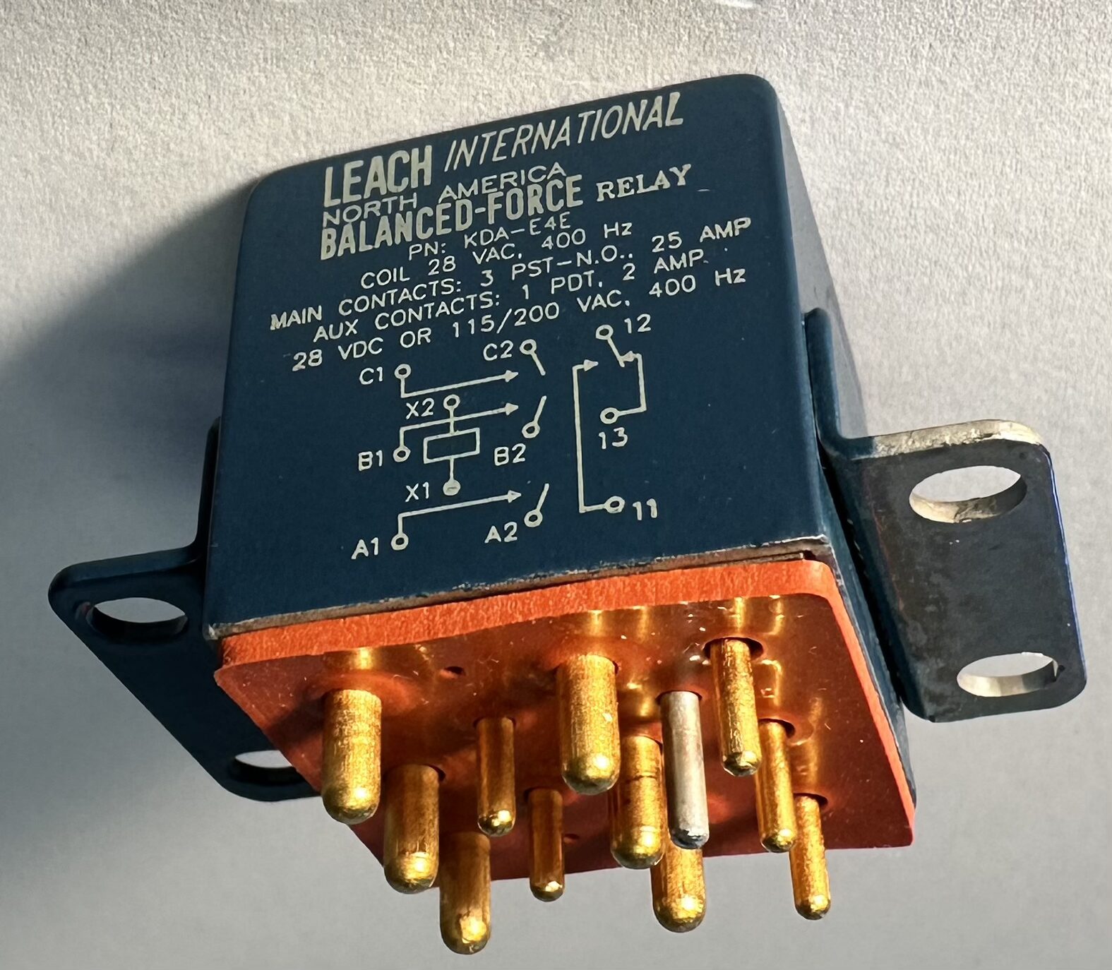 LEACH KDA-E4E Aircraft Relay | KDAE4E | 25A | NSN 5945-01-611-5911 | Tested Used - Image 2